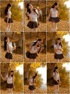 树林、落叶拍照，10个动作学起来，轻松自然，拍照漂亮有氛围感-霞书