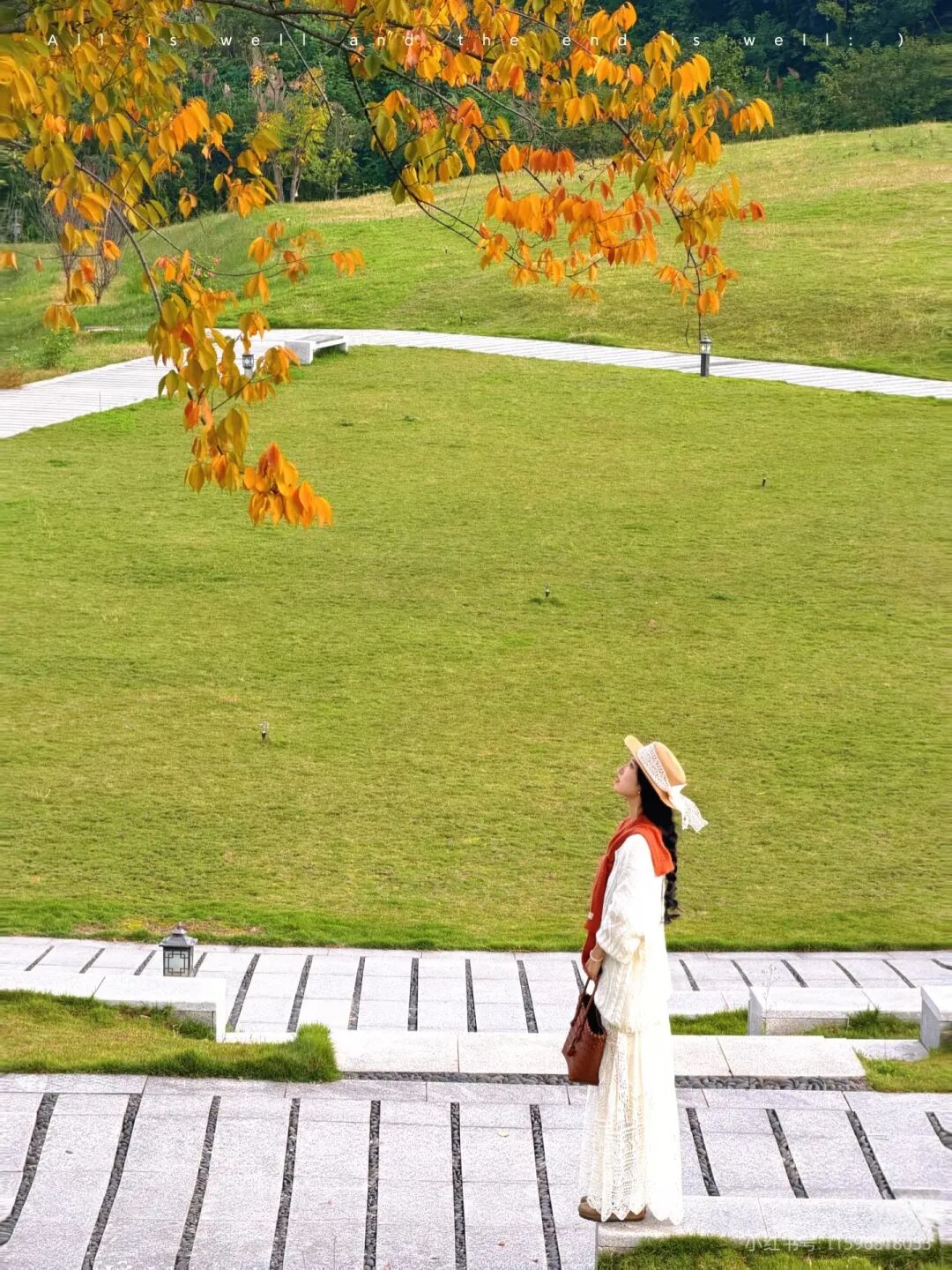 公园秋叶美景拍出了童话般的美！6个姿势，唯美诗意，自然飘逸-霞书