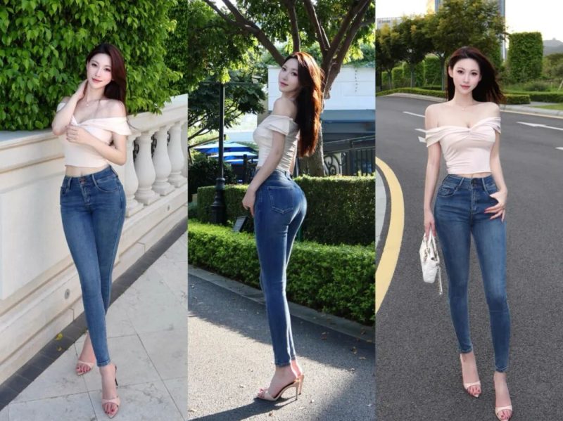 牛仔裤拍照，8个姿势，拍出好身材大长腿，轻松学得会-霞书