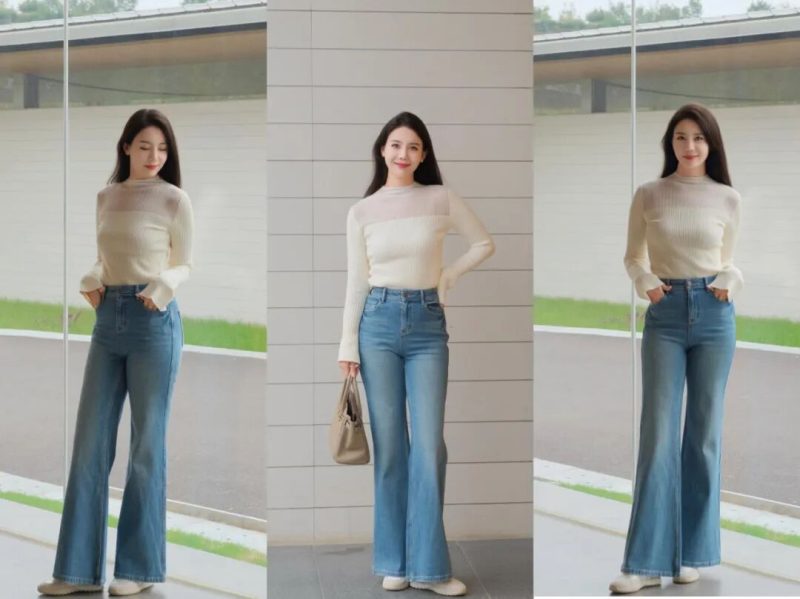 牛仔裤拍照，7个姿势，微胖女生也不怕，好看显身材-霞书