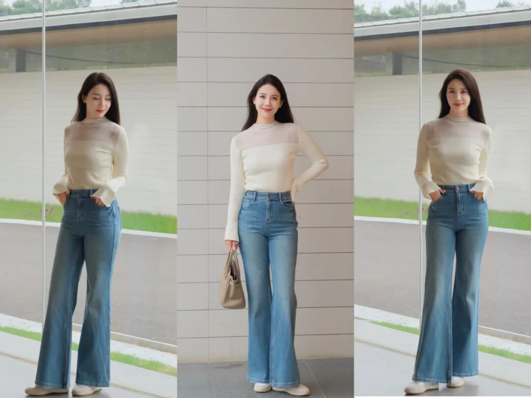 牛仔裤拍照，7个姿势，微胖女生也不怕，好看显身材-霞书