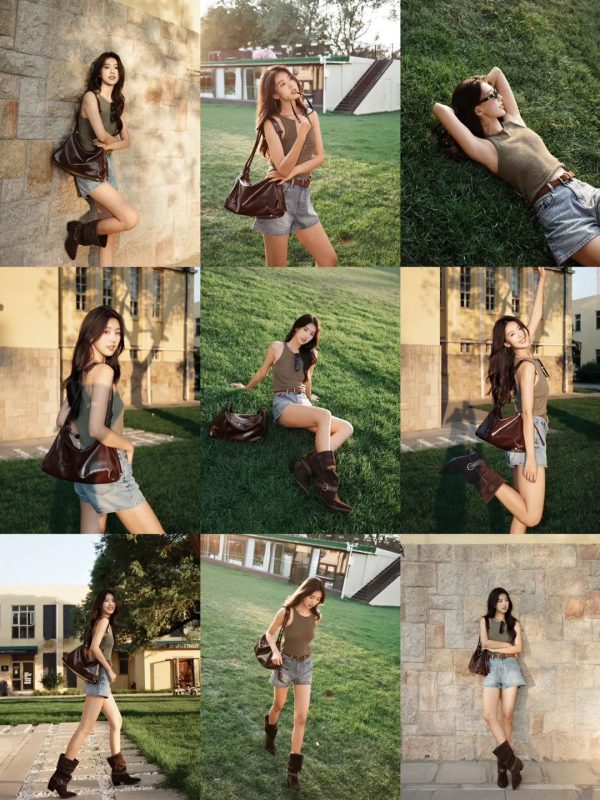 穿牛仔短裤拍照，这些动作姿势，漂亮气质又时髦，慵懒高级又松弛显身材-霞书
