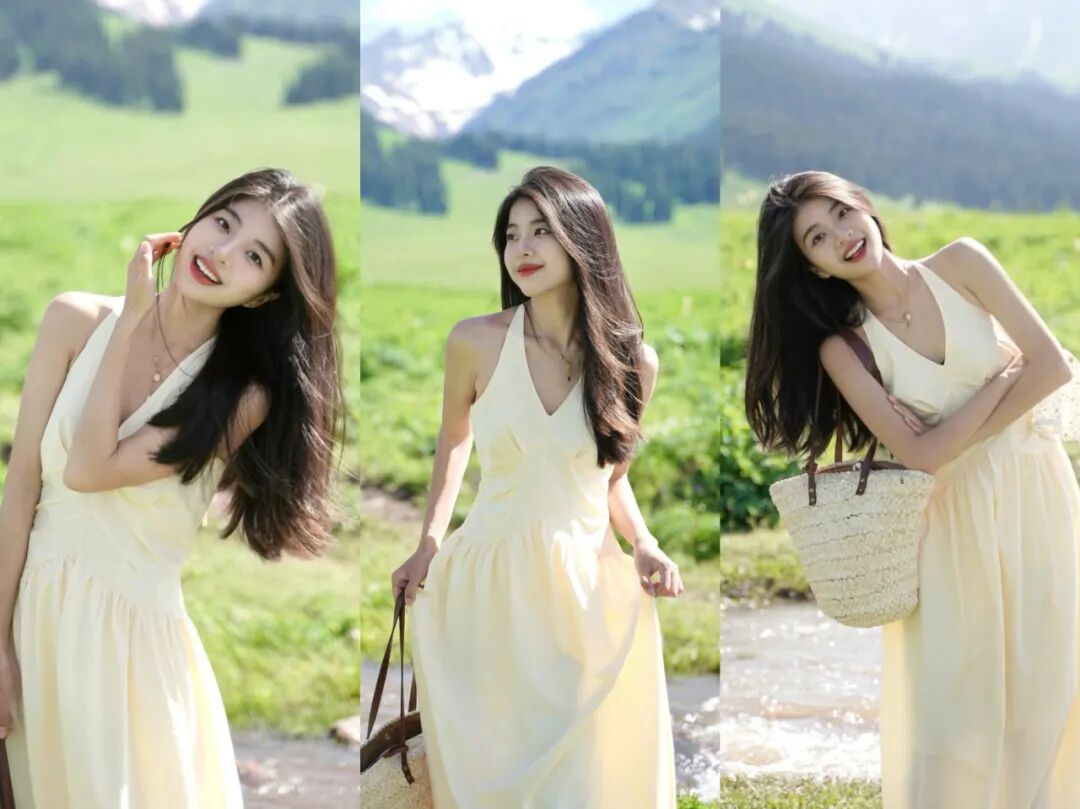 户外草原拍照，长裙8个动作，好看有生命力，自然出片-霞书