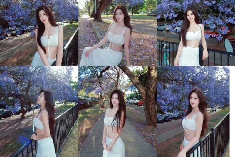 蓝花楹下拍照绝绝子！小白裙轻松拿捏仙女感~-霞书