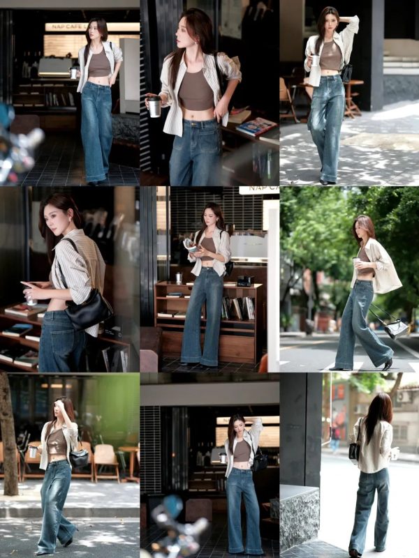 街景穿牛仔裤拍照，10个动作姿势，漂亮气质又时髦，高级松弛又随性显身材-霞书