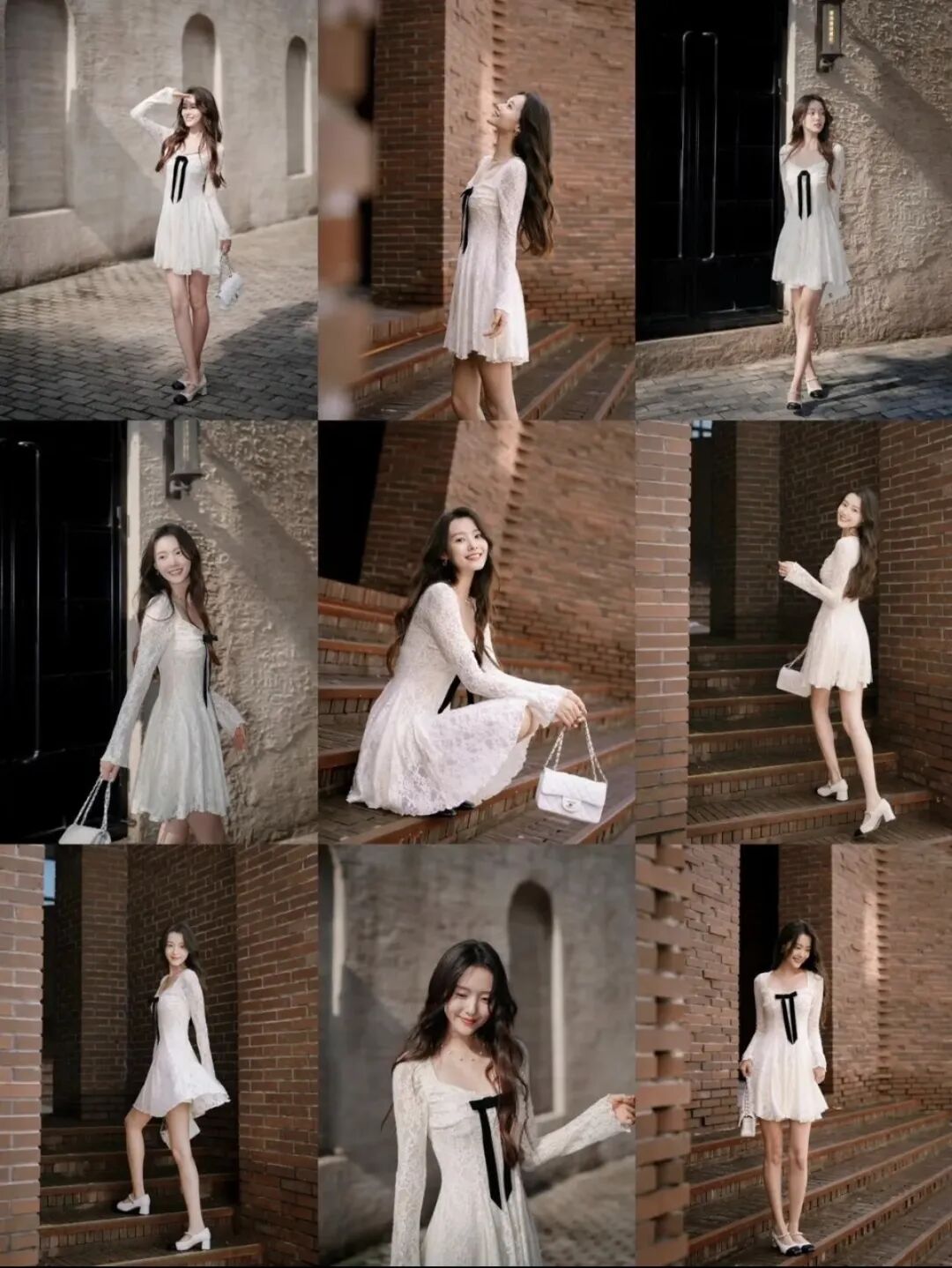 9个法式蕾丝裙复古拍照姿势，漂亮精致又有气质！-霞书