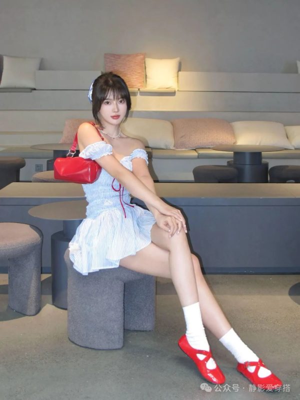 一字肩花苞裙，甜美又温柔！！！-霞书